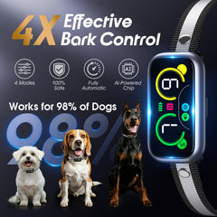 Kollgux bark collar side view highlighting adjustable training modes for any dog.
