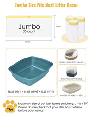 KONE jumbo 36x18 inch liners fit most litter boxes for easy setup.