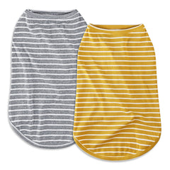 Koneseve dog shirt vest yellow back view shows stripe pattern and comfortable fit