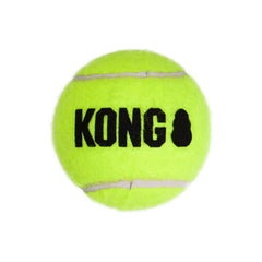 KONG Air SqueakAir ball non-abrasive felt close-up; gentler on teeth during play.