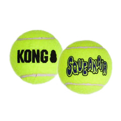 KONG AirDog Squeaker Tennis Ball XL close-up of felt texture and squeaker.