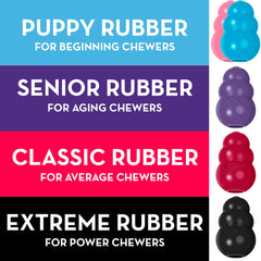 KONG Classic hollow interior ideal for stuffing kibble or peanut butter.