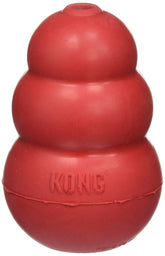 KONG Classic Medium Dog Toy in red with unpredictable bounce for fetch.