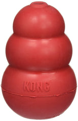 KONG Classic Medium Dog Toy in red with unpredictable bounce for fetch.
