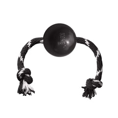 KONG Extreme ball with rope in black for large dogs, built to last.