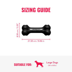 KONG Extreme Bone stuffed with snacks extends interactive chewing sessions.