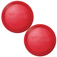 KONG Flyer outdoor disc close-up showing durable natural rubber for safe catches.