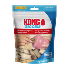 Puppy chewing Ziggies to satisfy natural chewing instincts.