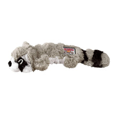 KONG Scrunch Knots Raccoon toy front view with mess-free play