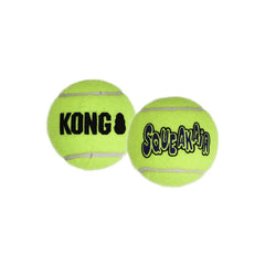 KONG Squeakair ball highlights squeaker to entice dogs to chase.