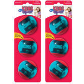 KONG Squeezz Action Ball demonstrates durable rubber for long-lasting fetch sessions.