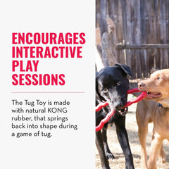 KONG Tug Toy bouncing back to shape for continuous tug action.