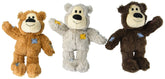 KONG Wild Knots Bear pack of 3 with soft plush exterior for gentle chewers.
