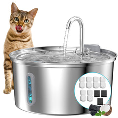 KOOGMOON cat water fountain shows 108oz capacity for steady hydration.