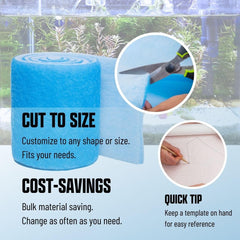 Koral Filters media pad roll 1 inch thick—dense surface supporting steady flow