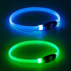 Kpuplol 2 pack light up dog collars glow for nighttime visibility