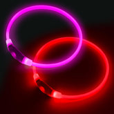 Kpuplol light-up dog collar in red for nighttime visibility during walks