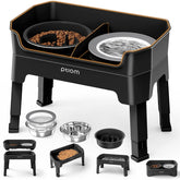 KPWACD 4-in-1 elevated bowls setup keeps feeding tidy and versatile for all pets.