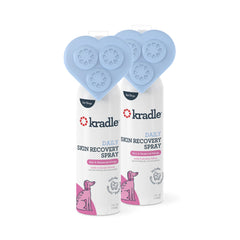 Kradle Skin Recovery Spray bottle for easy, soothing skin care.