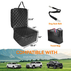 KritterKorner seat cover features a storage pocket for leashes and toys.