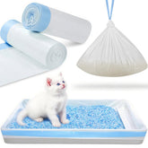 KropBom 34-pack litter box liners with drawstring for easy disposal.