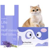 KropBom lavender-scented cat litter bags with handles for easy cleanup.