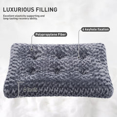 KSIIA washable dog bed deluxe plush side view highlights sturdy support for joints