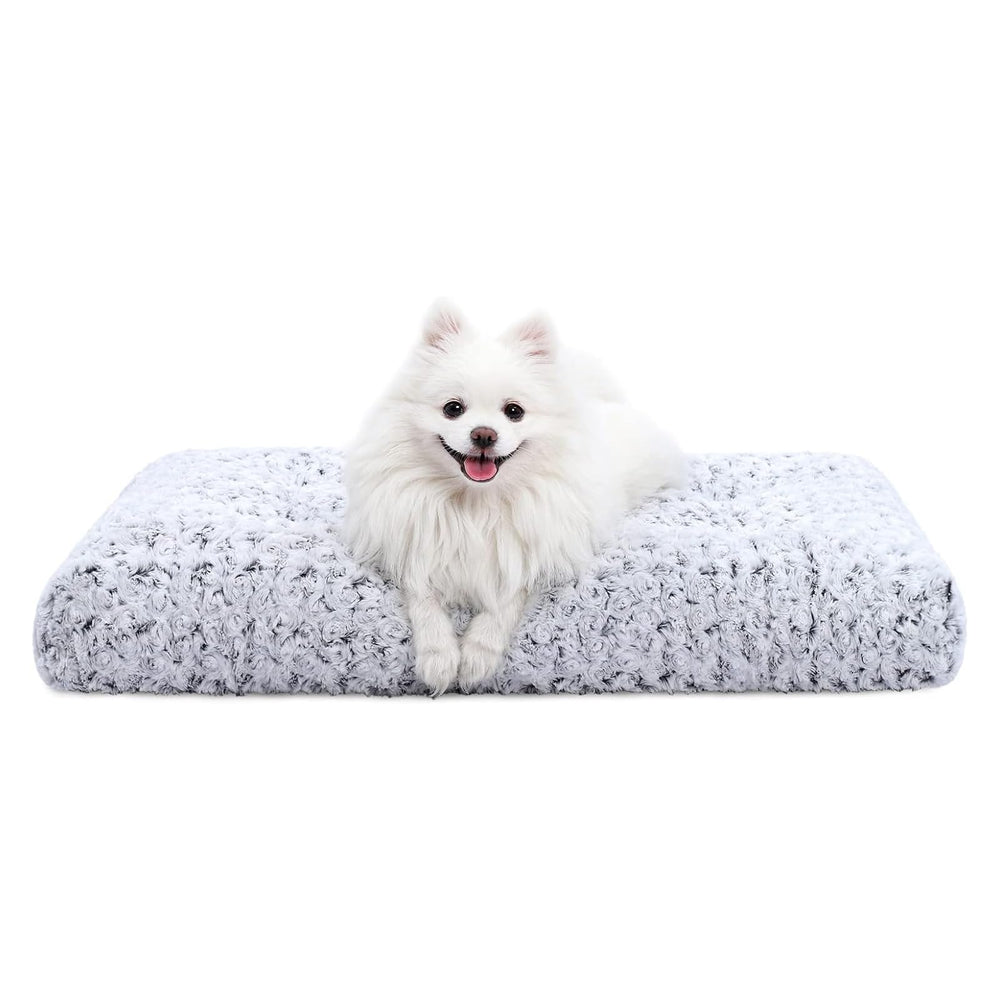 KSIIA washable dog bed deluxe rose plush, top view for cozy cuddles.