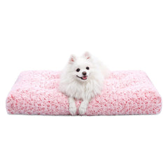 KSIIA Washable Dog Bed Deluxe top view with rose velvet for cozy comfort