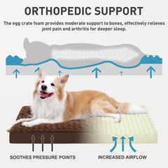 KSIIA dog bed with egg crate foam supports joints and cushions