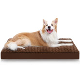 KSIIA dog crate bed with rose velvet surface offers cozy feel and waterproof protection