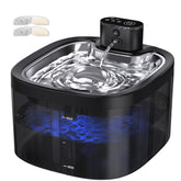 Ksuefao cordless cat water fountain front view showing 3.5L capacity for multi-cat homes