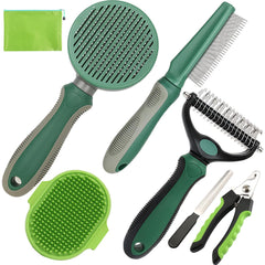 KUEIOX dual-head undercoat rake for safe deshedding and detangling.
