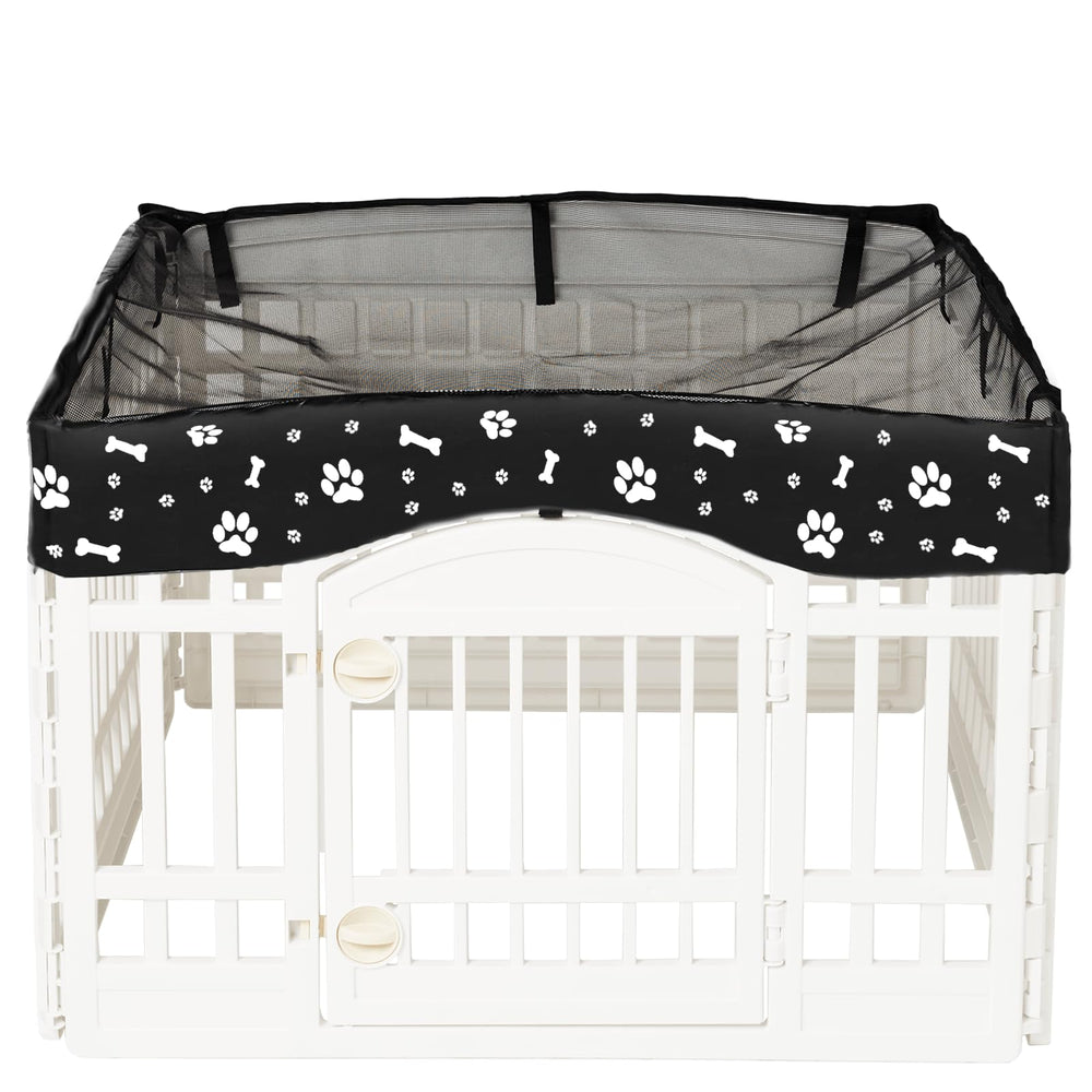 KUMOUARTS dog playpen top cover for 36-inch panels adds shade and privacy outdoors.