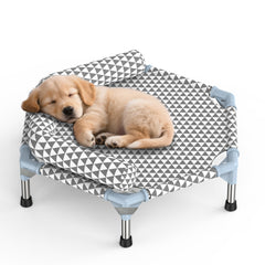 Kuntrust orthopedic dog bed with six-sided elevated frame for more usable space.
