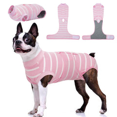 Kuoser dog surgery recovery suit front view, showcasing snug fit for post-op healing.