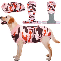 Kuoser Recovery Suit for dogs, front view, comfortable post-surgery coverage.