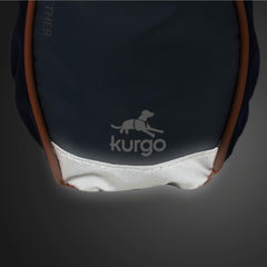 Kurgo Go Stuff It Treat Bag navy carabiner clip demonstrates hands-free attachment