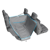 Kurgo Heather Half Hammock backseat protector keeps seats clean and paws safe.