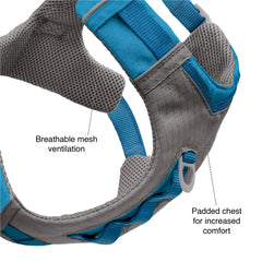 Lightweight ripstop fabric supports active dogs on trails.