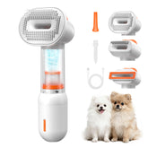 Kurtmark Vacuum Dog Brush captures loose fur during grooming.