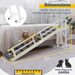 KUVETO dog ramp removable rails prevent falls and keep pets on track.