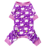 KYEESE unicorn-pattern velvet purple dog pajamas for cozy daily wear.