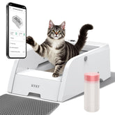 KYKY self-cleaning litter box with open design enables easy access and quick cleaning