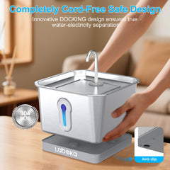 LABEKA stainless steel bowl close-up, durable and easy to sanitize.