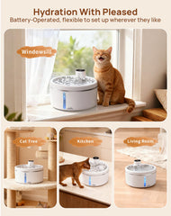 LABEKA 84oz capacity fountain suitable for multi-cat hydration.