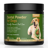 Ladnut dog teeth cleaning powder bottle for easy tartar control.