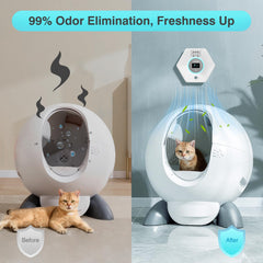 Ladnut smart sensor monitor detects cat presence to auto-adjust odor control