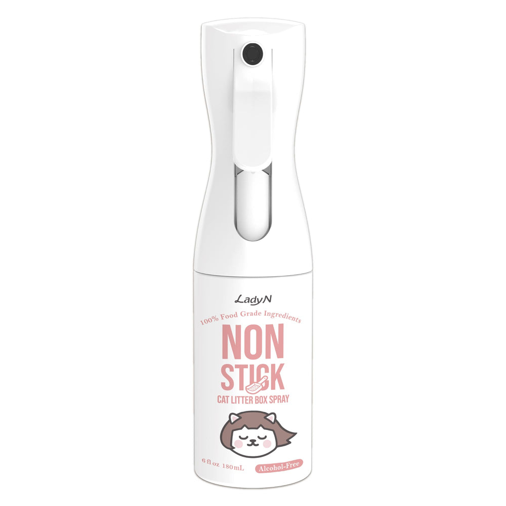 Lady N non-stick spray bottle in action for easier cleanup