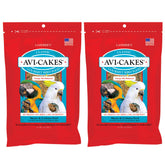 LAFEBER'S Avi-Cakes packaging close-up; two 1 lb packs for macaws' daily enrichment.